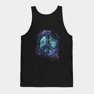 Psychedelic 3D Peace Sign - One Love - Graffiti - Grunge Tank Top